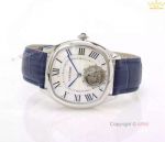 Buy Replica Cartier Drive De White Dial Tourbillon blue Leather strap Watch